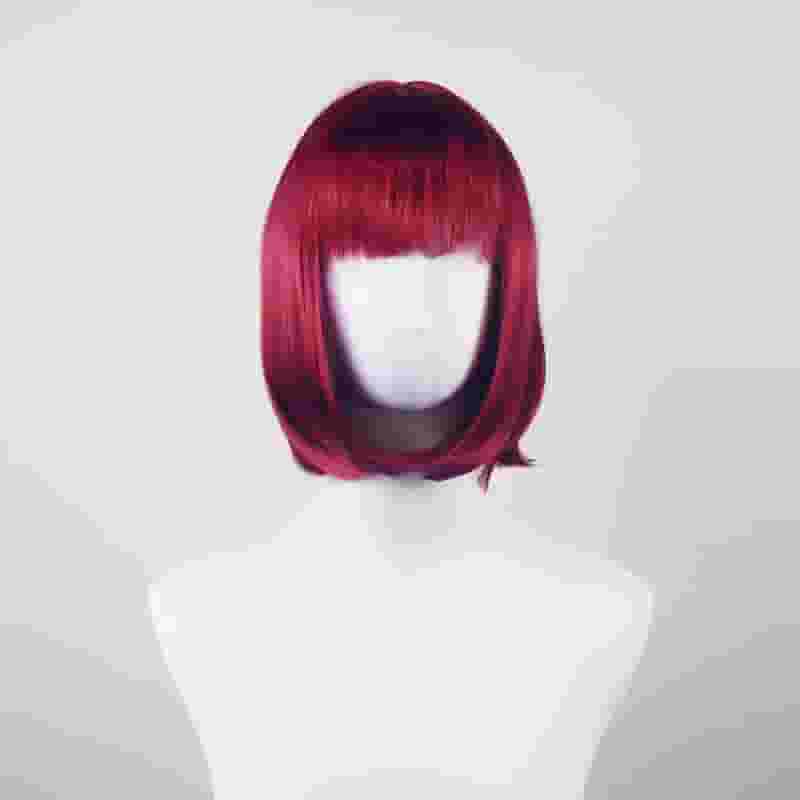 DALUSE WIG Burgundy 10-inch Bob Wig with Bangs