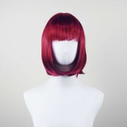 DALUSE WIG 10-inch Burgundy Bob with Bangs Wig