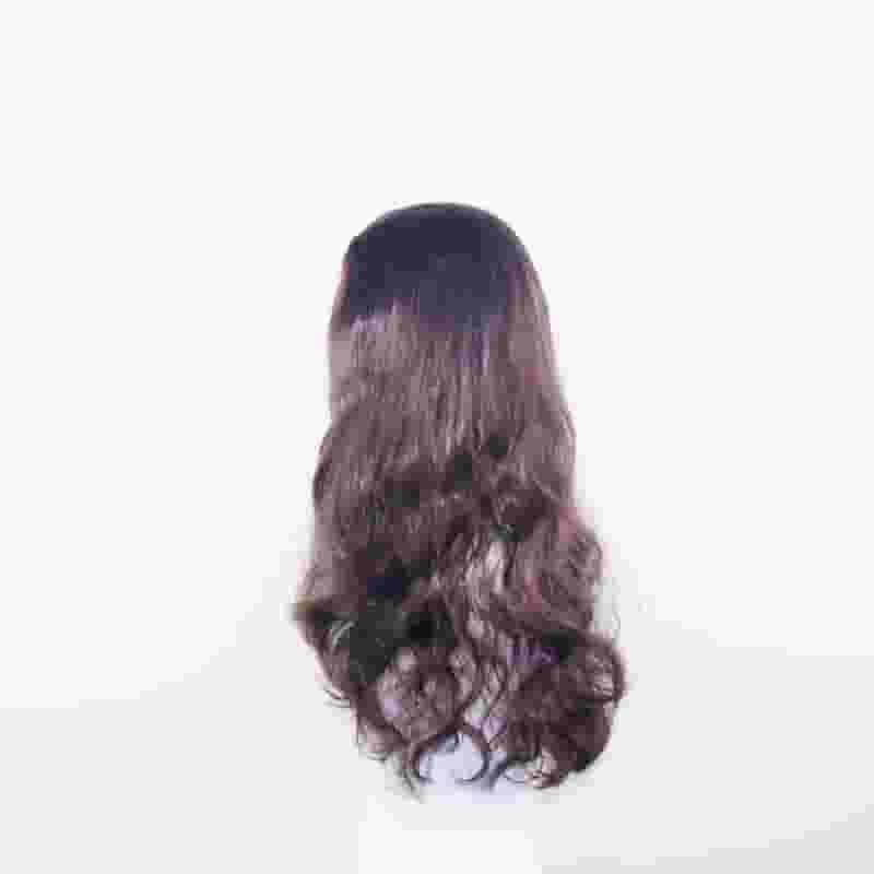 Daluse WIG 26-inch Dark Brown Wavy Transparent Lace Front Wig