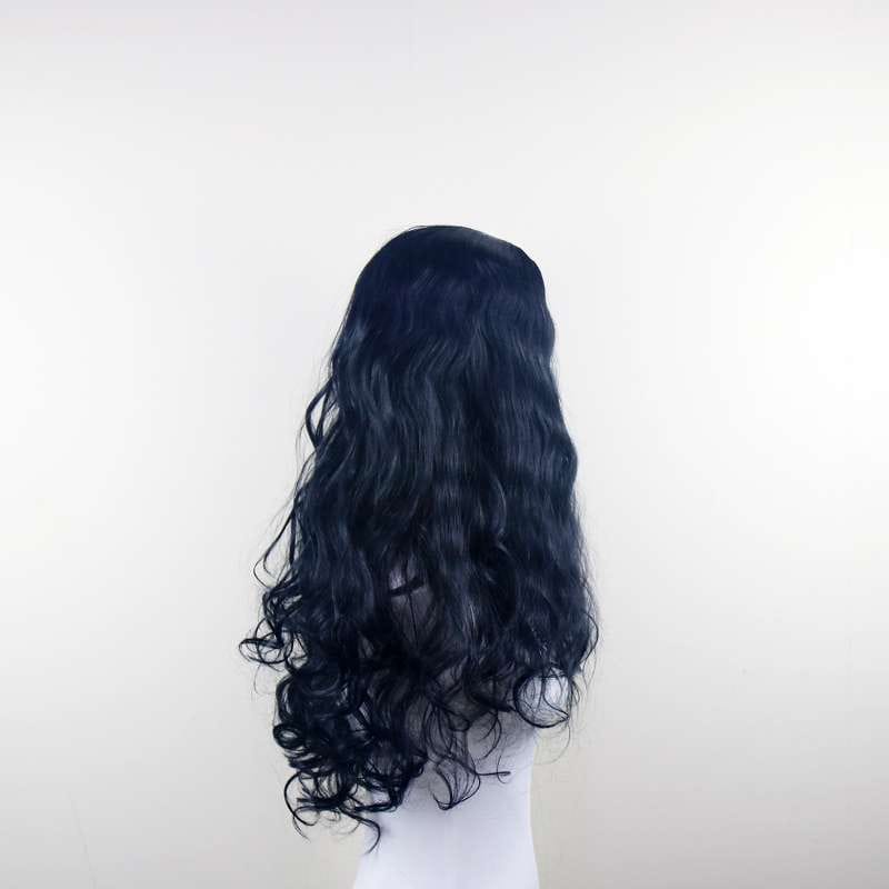 DALUSE WIG 26-inch Transparent Lace Front Black Wavy Wig