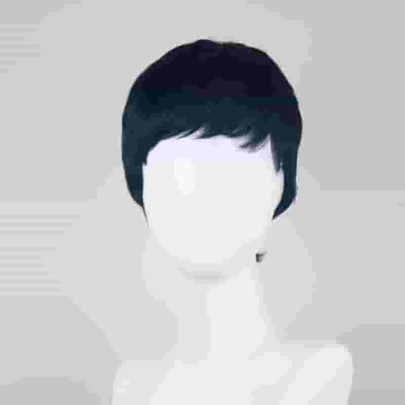 DALUSE WIG Pixie Short Black Layered with Bangs Wig