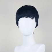 DALUSE WIG Black Layered Short Pixie Wig with Bangs