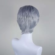 DALUSE WIG Silver Gray Short Straight Layered Bangs Wig 