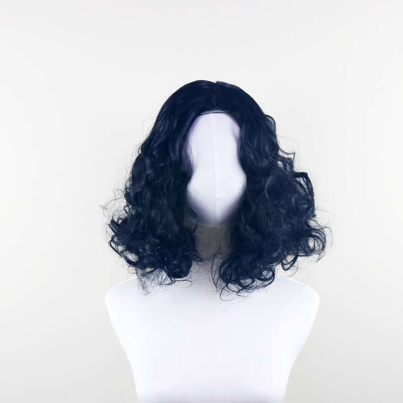 DALUSE WIG Black 12-inch Full Lace Front Shaggy Wavy Short Wig