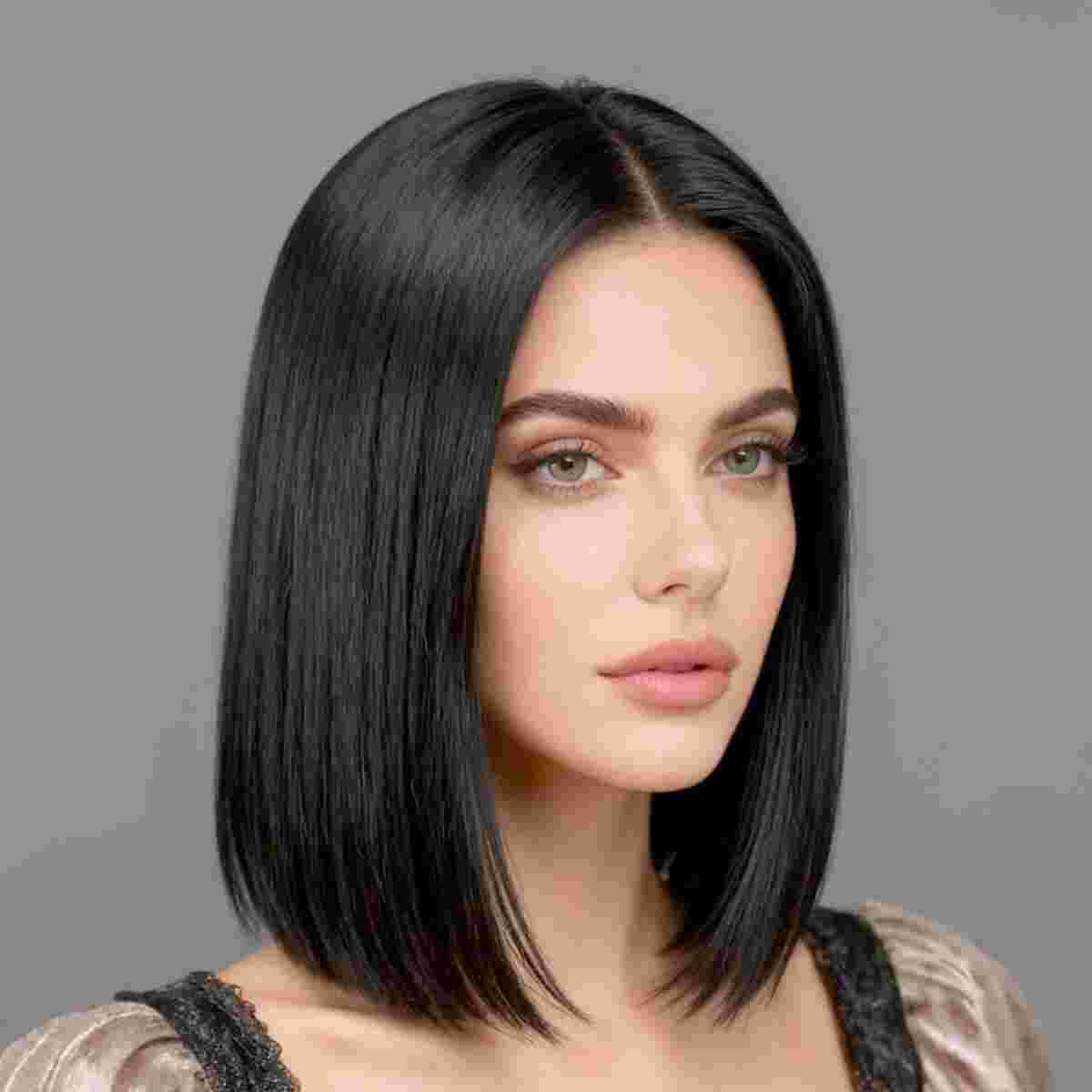 DALUSE WIG 14-inch Black Lace Front Bob Wig