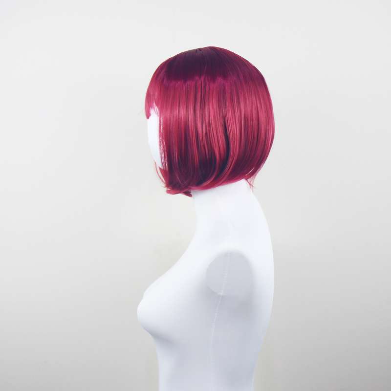 DALUSE WIG 10-inch Burgundy Bob with Bangs Wig