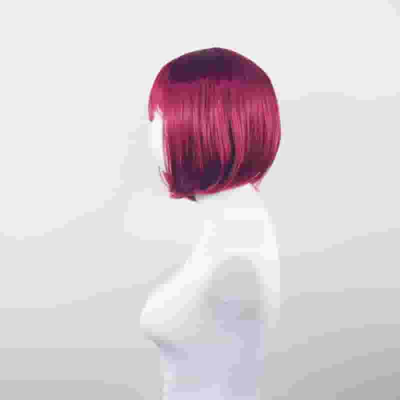 DALUSE WIG Burgundy 10-inch Bob Wig with Bangs