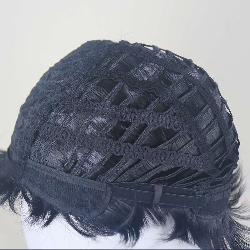 DALUSE WIG Black Layered Short Pixie Wig with Bangs