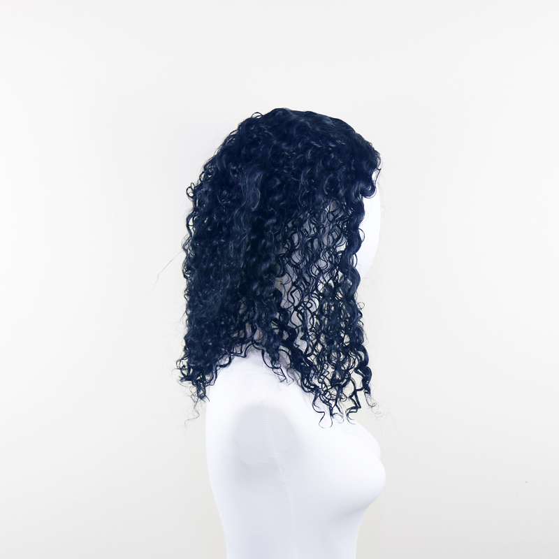 Daluse WIG Black 12-inch 13x4 Deep Wavy Bob with Lace Closure Wig