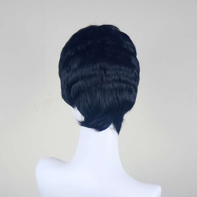 DALUSE WIG Black Layered Short Pixie Wig with Bangs