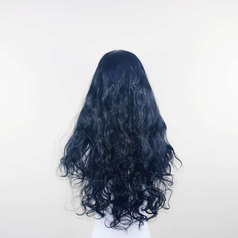 DALUSE WIG 26-inch Transparent Lace Front Black Wavy Wig