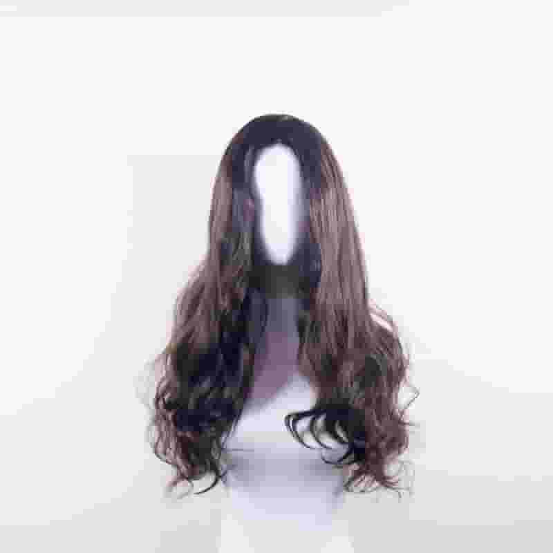 Daluse WIG 26-inch Dark Brown Wavy Transparent Lace Front Wig