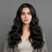 DALUSE WIG Black Wavy 26-inch Transparent Lace Front Wig