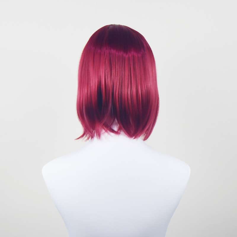 DALUSE WIG 10-inch Burgundy Bob with Bangs Wig