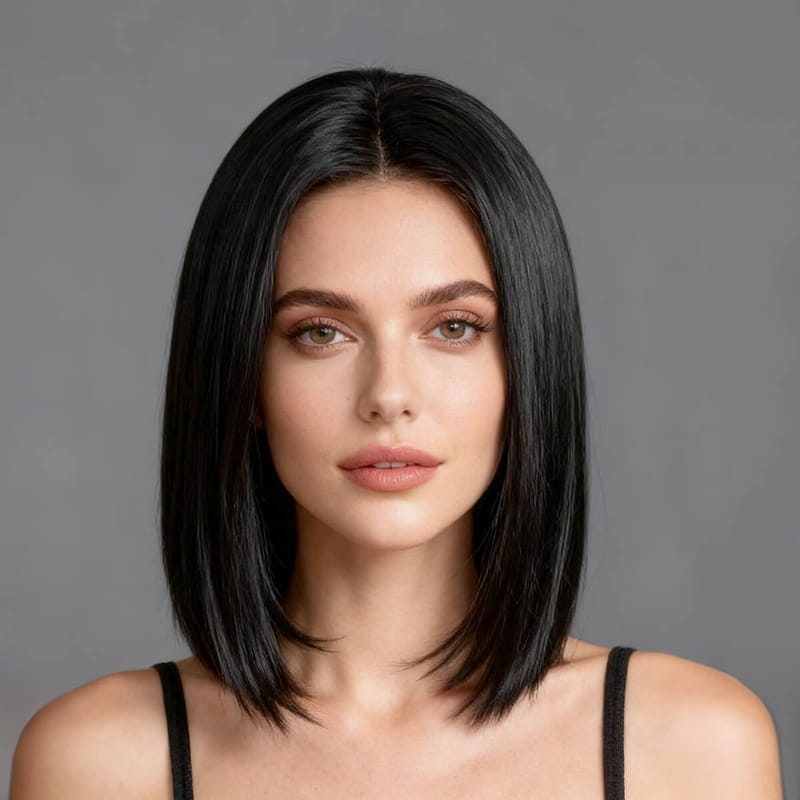 DALUSE WIG Black 14-inch Bob Lace Front Wig