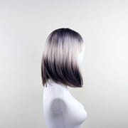 DALUSE WIG Brown Blonde Reverse Ombre 14-inch Bob Straight Bangs Wig