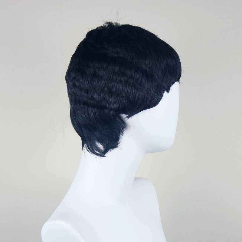 DALUSE WIG Black Layered Short Pixie Wig with Bangs