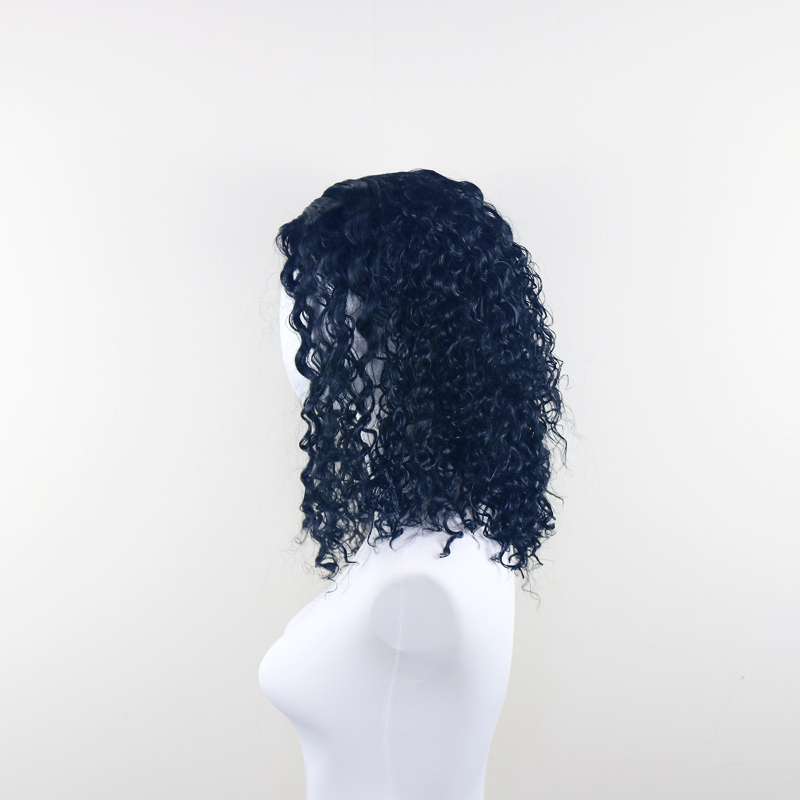 Daluse WIG Black 12-inch 13x4 Deep Wavy Bob with Lace Closure Wig