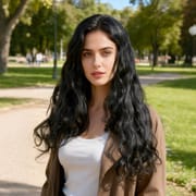 DALUSE WIG Black Wavy 26-inch Transparent Lace Front Wig