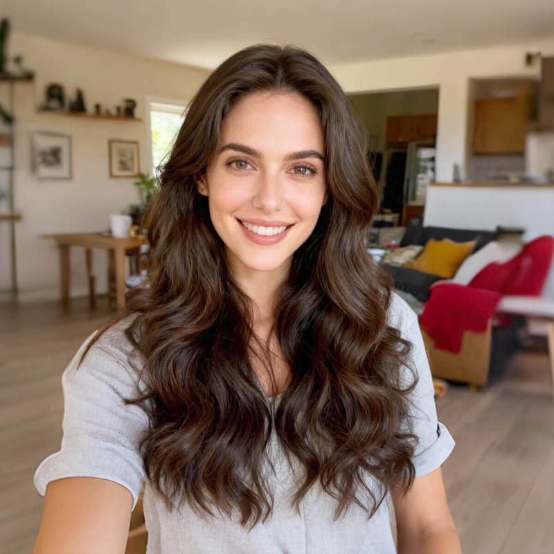 Daluse WIG Dark Brown 26-inch Wavy Wig with Transparent Lace Front
