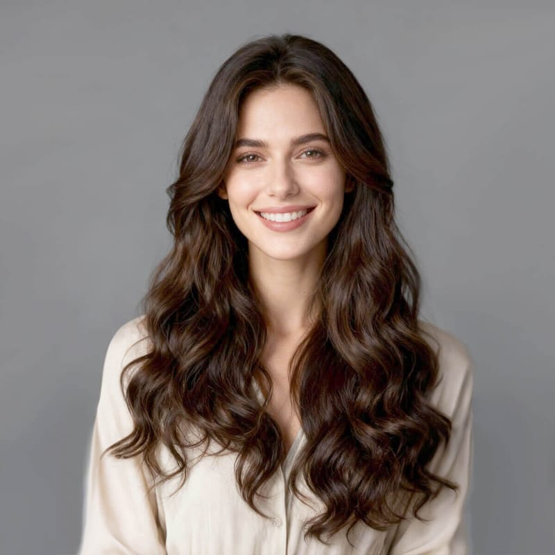 26-inch Dark Brown Wavy Transparent Lace Front Wig