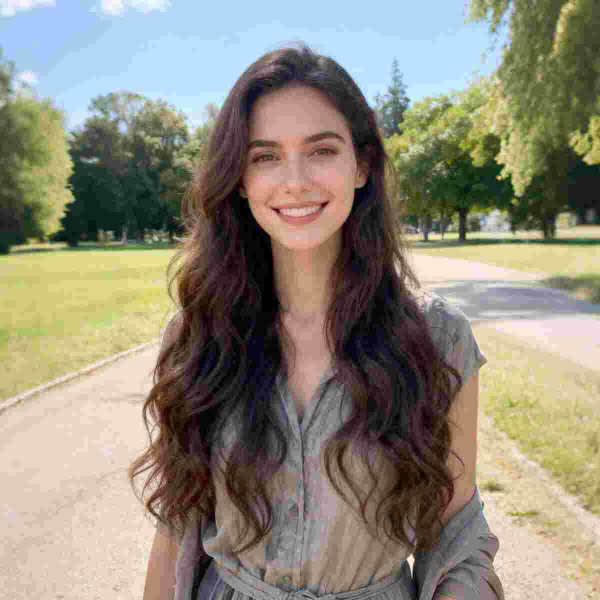 Daluse WIG 26-inch Dark Brown Wavy Transparent Lace Front Wig