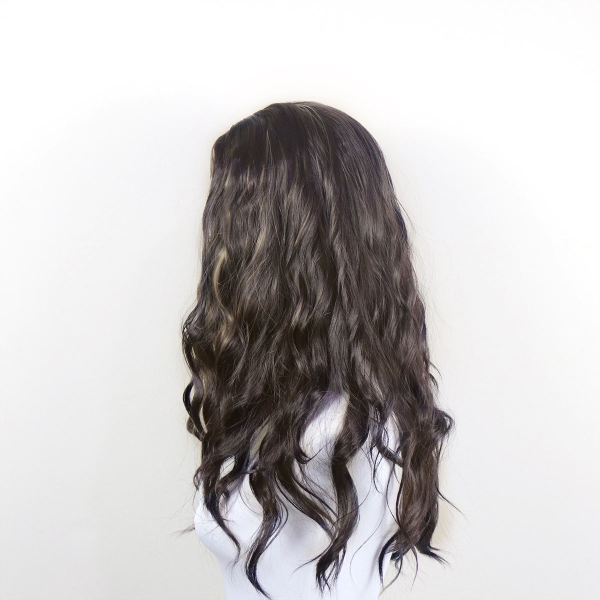 Daluse WIG 26-Inch Gradient Gold-Brown Long Curly Wavy Wig