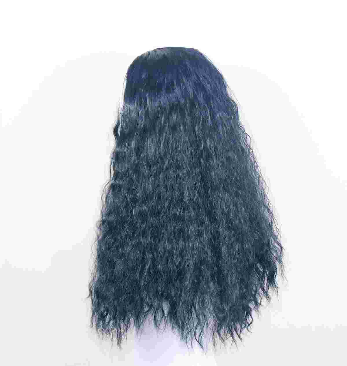 Daluse WIG 26-Inch Long Black Curly Rose Mesh Wig
