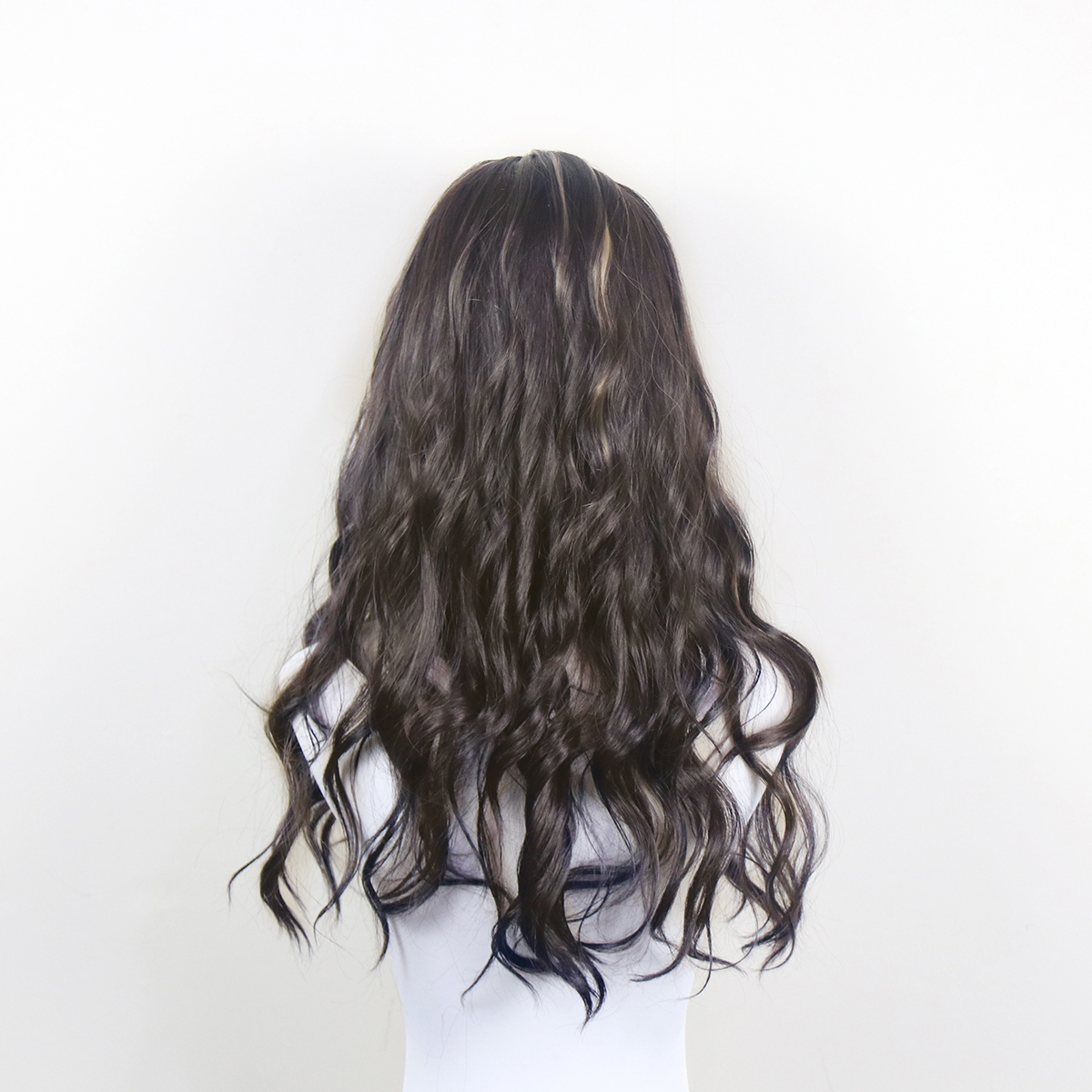Daluse WIG 26-Inch Gradient Gold-Brown Long Curly Wavy Wig