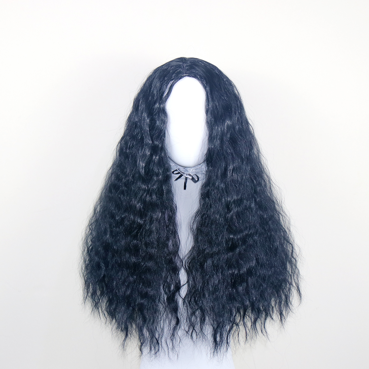 Daluse WIG 26-Inch Long Black Curly Rose Mesh Wig