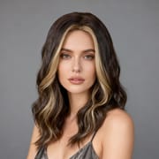 Daluse WIG 26-Inch Gradient Gold-Brown Long Curly Wavy Wig