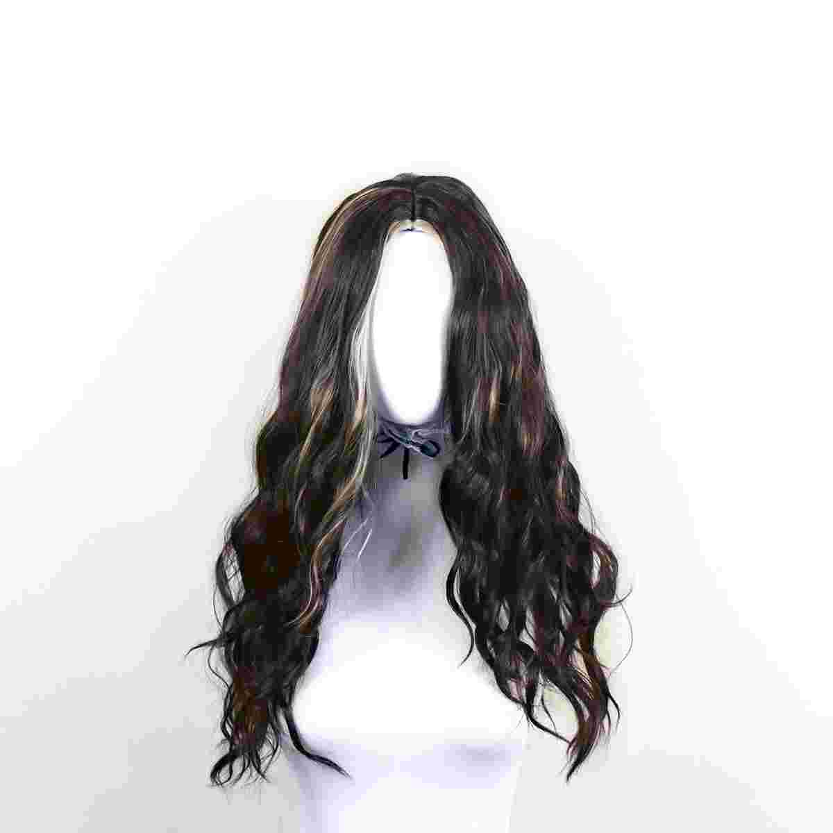 Daluse WIG 26-Inch Gradient Gold-Brown Long Curly Wavy Wig