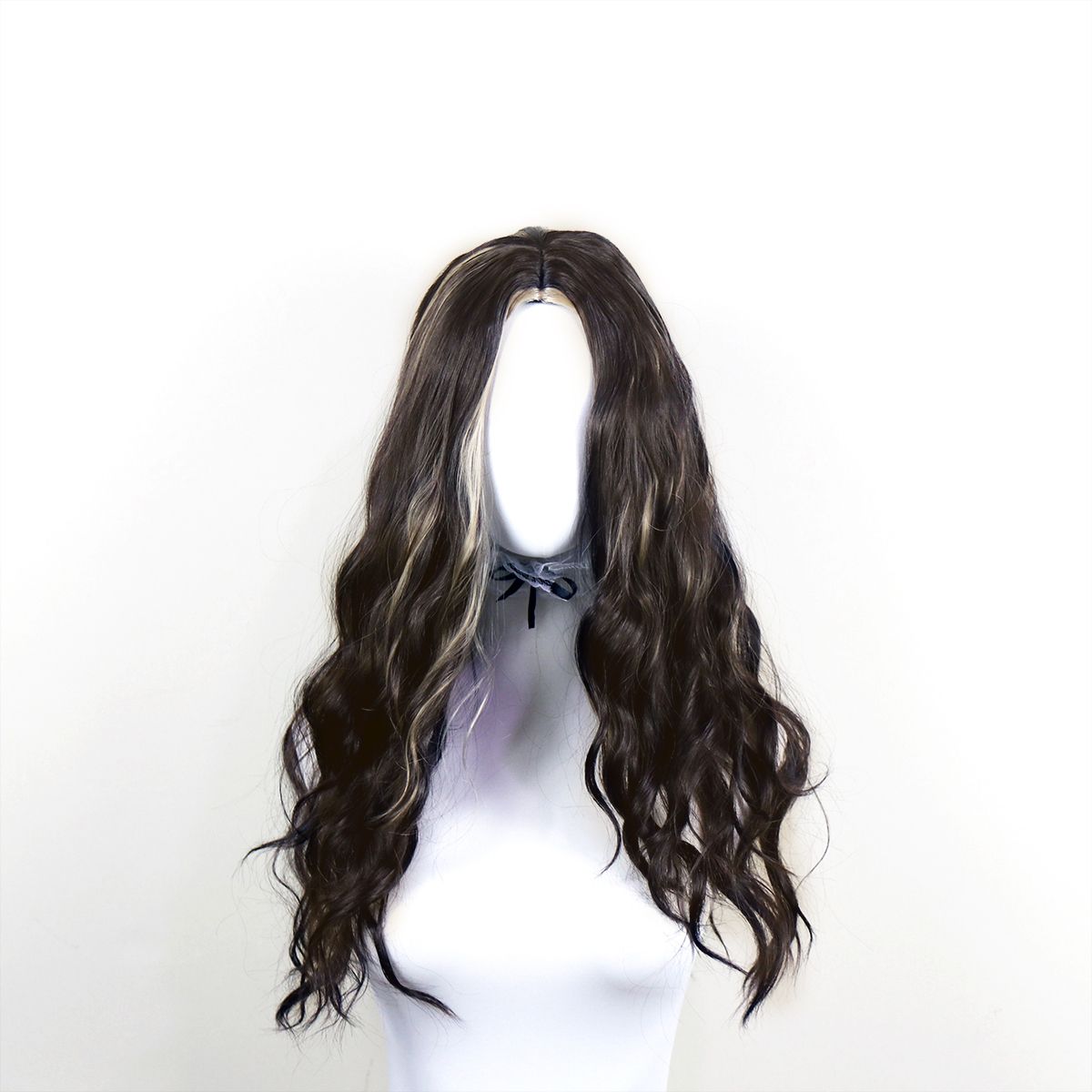 Daluse WIG 26-Inch Gradient Gold-Brown Long Curly Wavy Wig