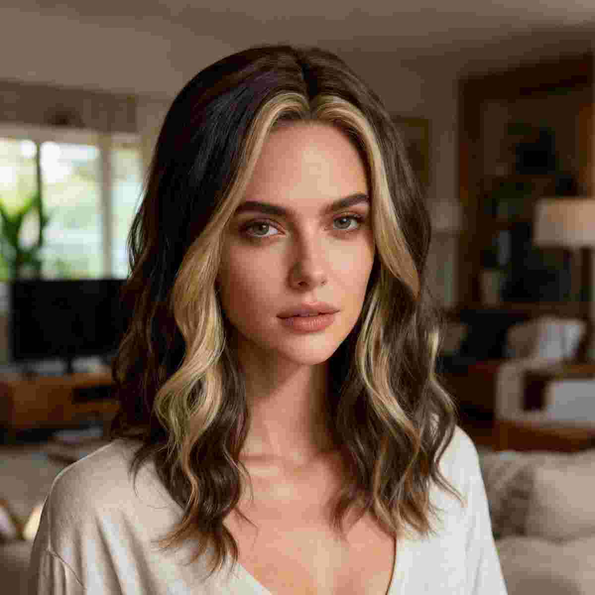 Daluse WIG 26-Inch Gradient Gold-Brown Long Curly Wavy Wig