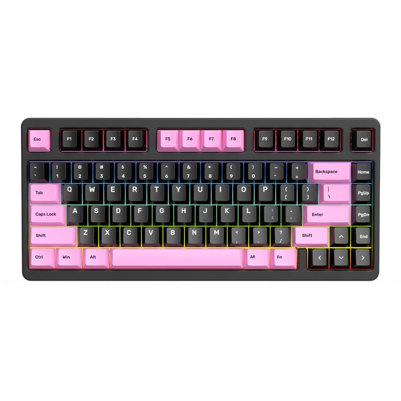Fully Custom 81-Key Mechanical Keyboard RGB Backlight PBT Keycaps Hot-Swappable Shaft Gaming Keyboard