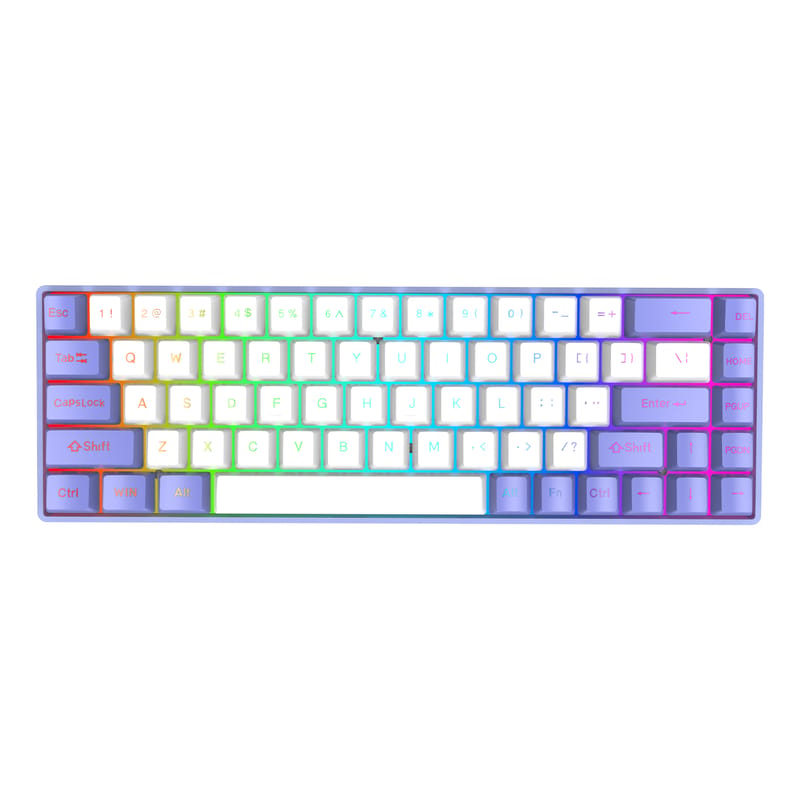 Customized Entry-Level Wireless Bluetooth 5.3 2.4G Wired 68-Key Gaming Keyboard 5-Layer Internal Noise-Cancelling Structure + PC Custom Shape