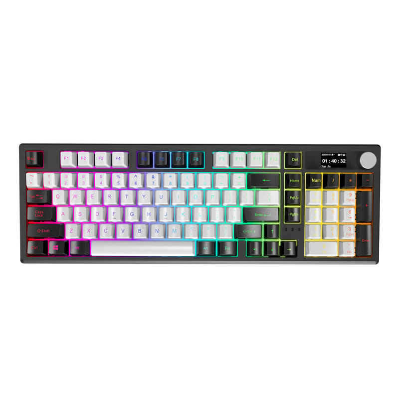 RGB Wireless 97% Keyboard with Custom Screen & Knob - Fully Customizable for Gaming & Work