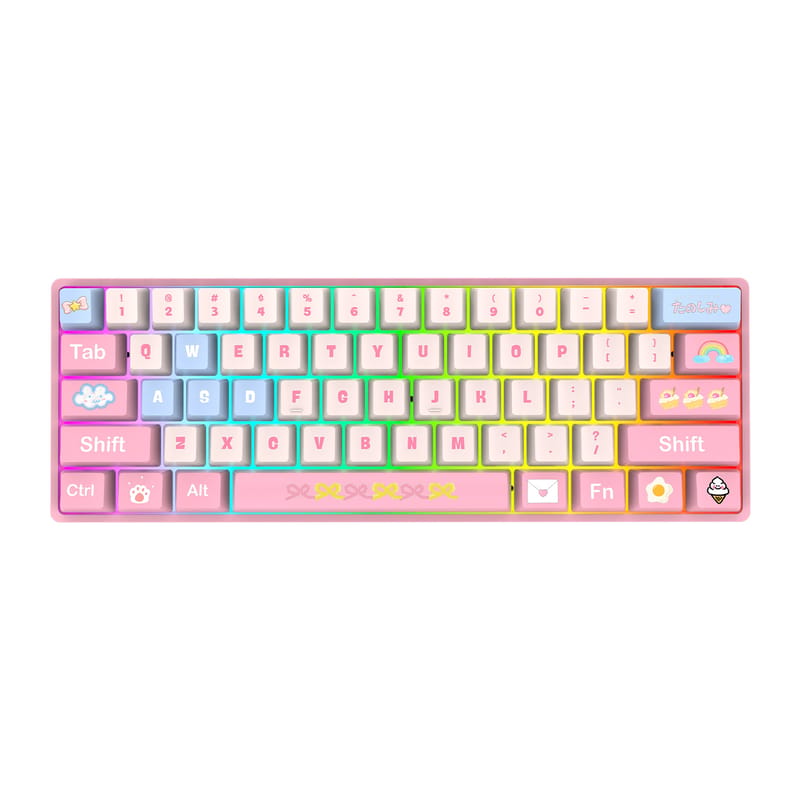 OEM Hot-Swappable Mechanical Keyboard with 16.8 Million RGB Backlit Bluetooth 5.1 Wireless and Wired Gaming Keyboard PBT Keycaps 2400mAh Battery