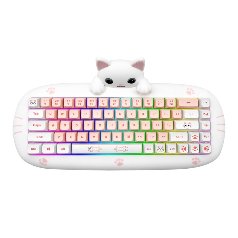 Wireless Freedom Meets RGB Bliss: 68-Key Hot-Swap Keyboard with Silicone Case