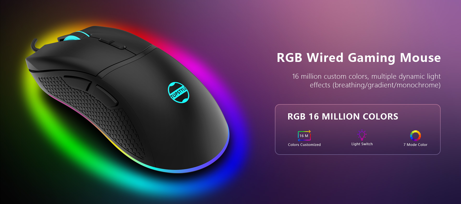 Fully Customizable Gaming Mouse 16.8 Million RGB 20M Clicks Wired ...