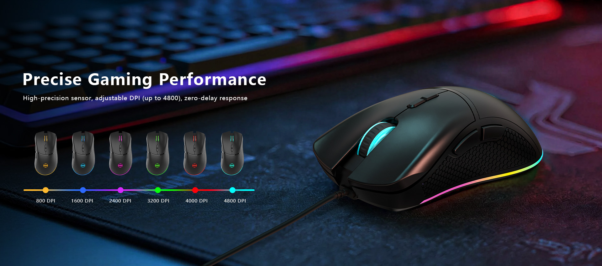 Fully Customizable Gaming Mouse 16.8 Million RGB 20M Clicks Wired ...
