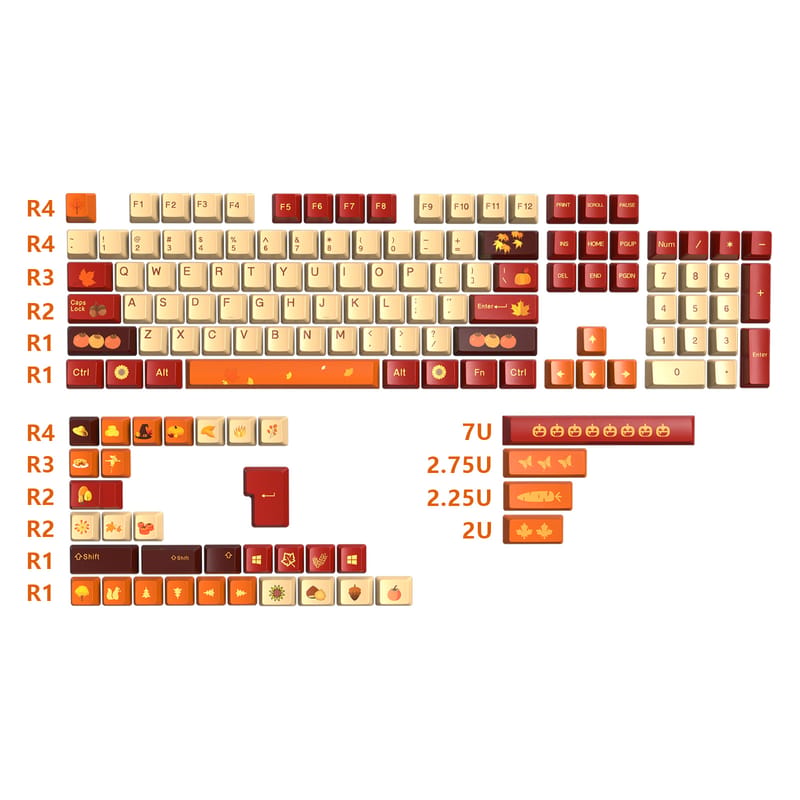 Full Size Custom Keycaps 104 Keys OEM PBT Thick Dye-sub Set