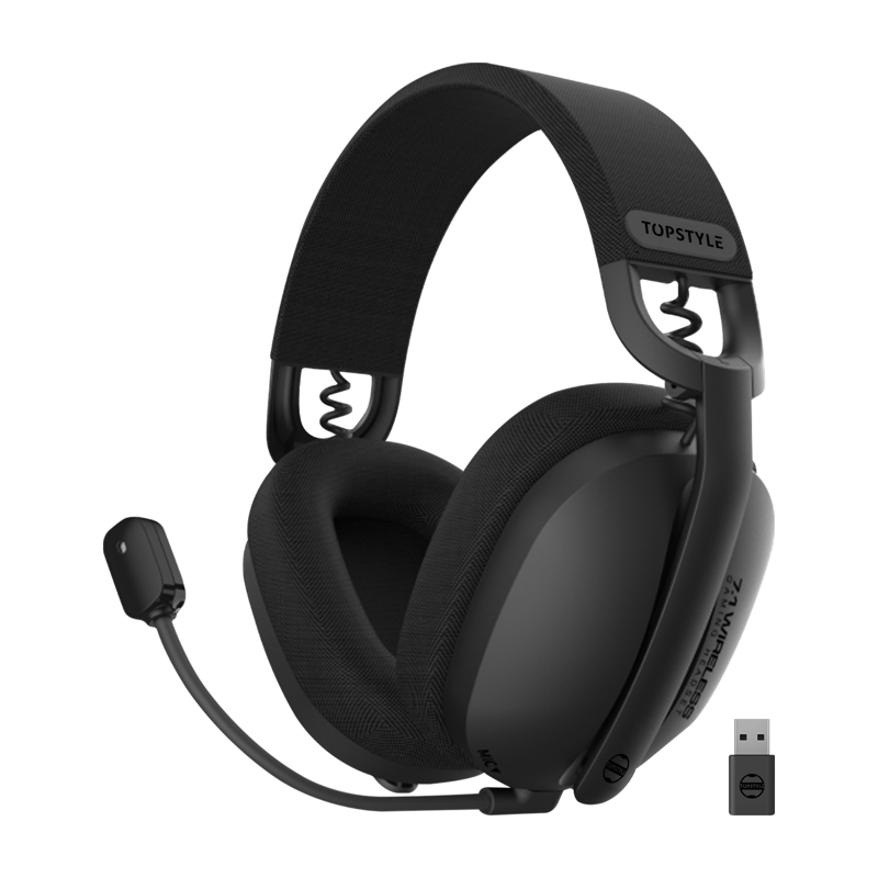 Triple-Mode Wireless Gaming Headset 2.4GHz Ultra-Low Latency Bluetooth & Wired — Foldable Lightweight Design with Detachable Mic for PC, PS5, Steam Deck, Switch