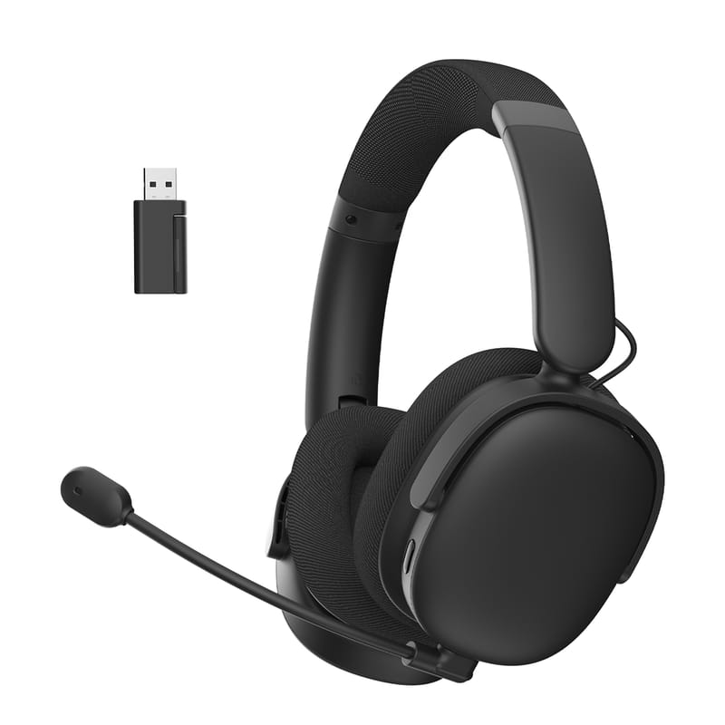 Tri-Mode Wireless Headset with Mic Includes 2.4G USB-A & USB-C Adapters – Seamless for PS5 PC Mac Mobile
