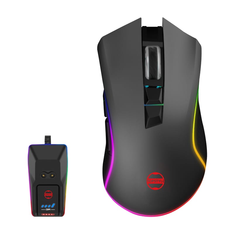 10K DPI 3-Mode Wireless Gaming Mouse with RGB Charging Dock 5 Adjustable DPI Ultra-Low Latency