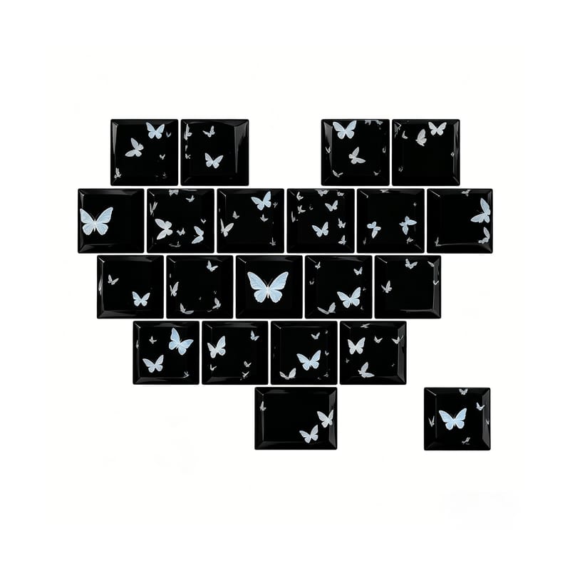 Pro Gamer Butterfly Keycaps 21 Keys Shine-Through Durable & Glowy