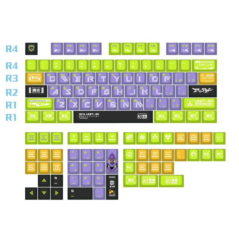 Full Size PBT Keycaps – 125 Key Set, OEM Profile, Laser Engraved, Oil-Resistant