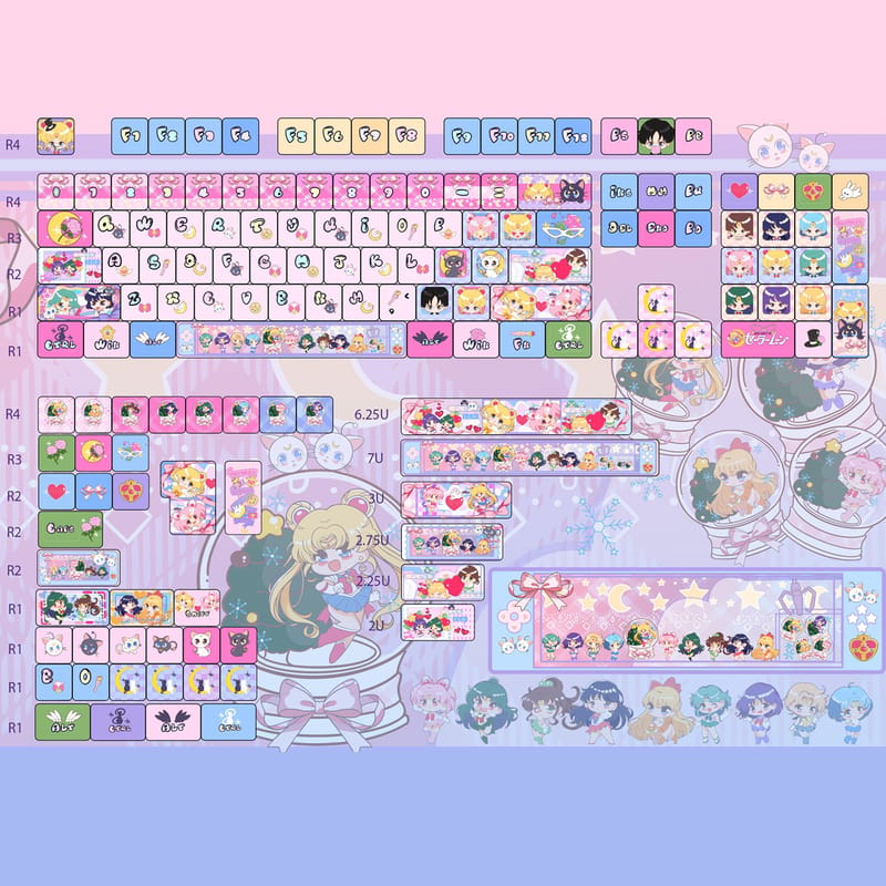 Full Size PBT Keycaps Set – 142 Keys, Wear-Resistant, No Shine, Cherry Profile