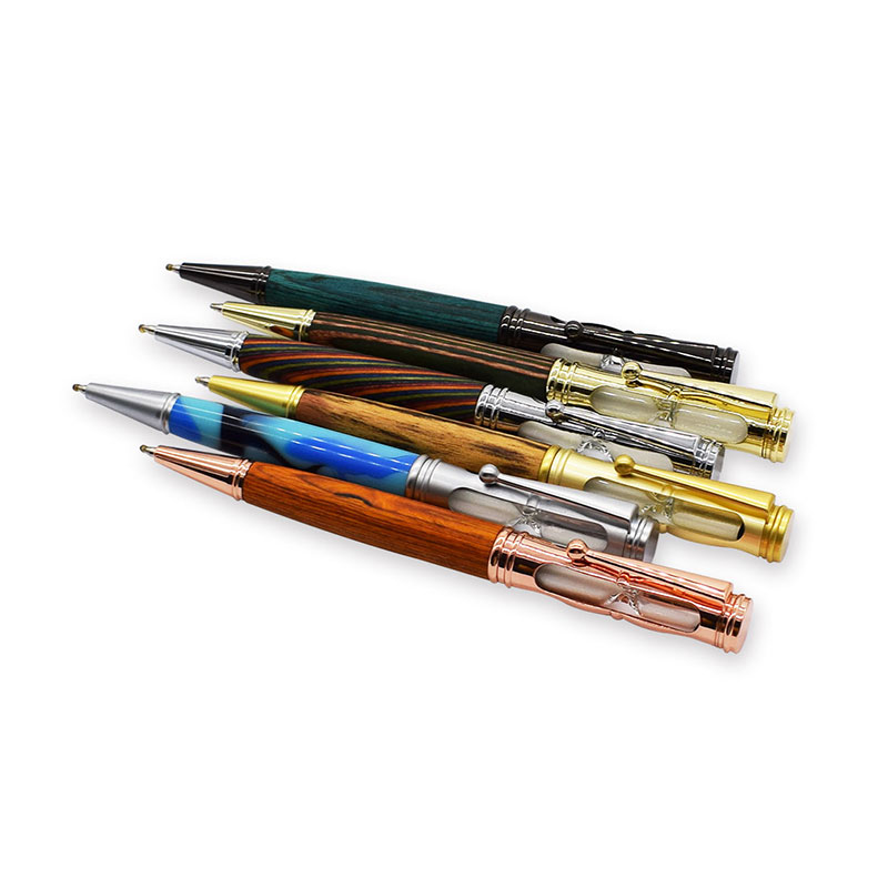 Hourglass twist pen kits