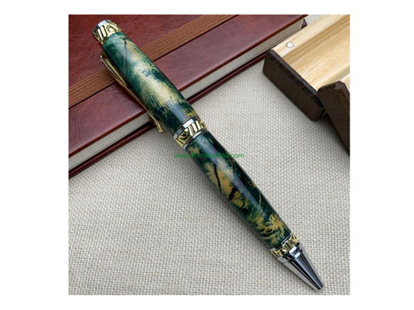 Modified maple wood green pen